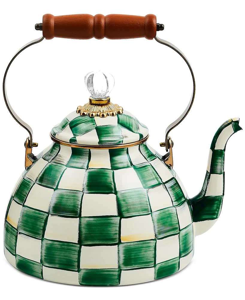 Mackenzie-Childs Emerald Check -Qt. Tea Kettle
