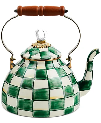 Mackenzie-Childs Emerald Check -Qt. Tea Kettle