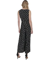 Tommy Hilfiger Women's Polka-Dot Straight-Leg Jumpsuit