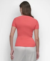 Dkny Women's Square-Neck Short-Sleeve Sweater
