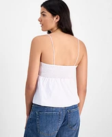 Madden Girl Juniors' Poplin Bubble Tank Top