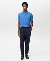 Mango Men's Cotton Fine Knit Polo Shirt