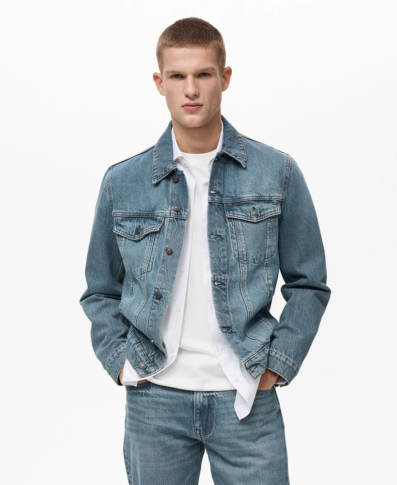 Mango Men's Denim Trucker Jacket