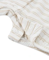Huggies Baby Girls Cotton Striped Ruffled-Sleeve Romper