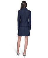 Karl Lagerfeld Paris Women's Double-Breasted Faux-Denim Jacket