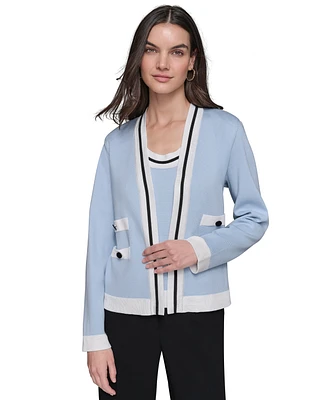Karl Lagerfeld Paris Women's Open-Front Cardigan