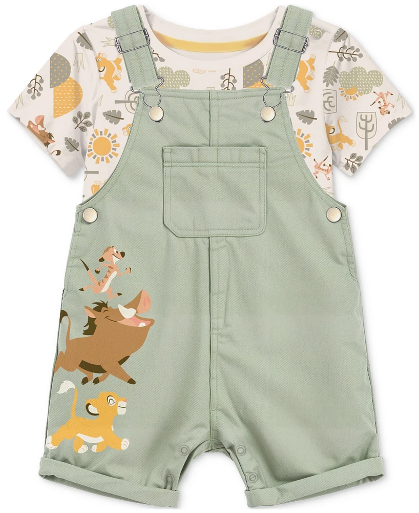 Disney Baby Boys 2-Pc. Lion King T-Shirt & Shortall Set