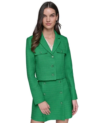 Karl Lagerfeld Paris Women's Cropped Tweed Jacket