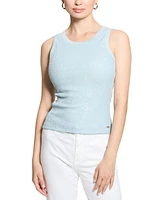 Guess Women's Alexia Sequin Cotton Sleeveless Top
