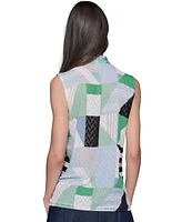Karl Lagerfeld Paris Women's Textured Geometric-Print Top