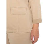 Liverpool Plus Open-Front Twill Blazer