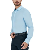 Tallia Men's Slim Flit Dobby Micro-Grid Button-Front Dress Shirt