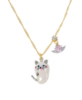 Betsey Johnson Faux Stone Critters Cat Pendant Necklace