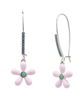 Betsey Johnson Faux Stone Spring Flower Dangle Earrings