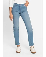 Olsen Women's Lisa Fit Straight Light Wash Jeans