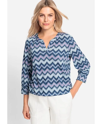 Olsen Women's Chevron Print Tunic T-Shirt
