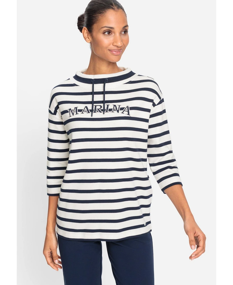 Olsen Women's Nautical Striped Jersey Top