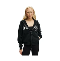 Cotton On Women's Plush Graphic Zip Through