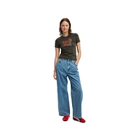 Cotton On Women's Fitted Lcn Graphic Longline Tee