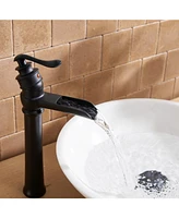 Waterfall Single Hole Single-Handle Vessel Bathroom Faucet