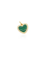 The Lovery Malachite Puffy Heart Charm 14K Gold
