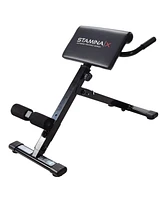 Stamina X Adjustable Ab, Back, and Core Strength Exercise Sit-Up Fitness Hyperextension Weight Bench for At-Home Workouts, Black