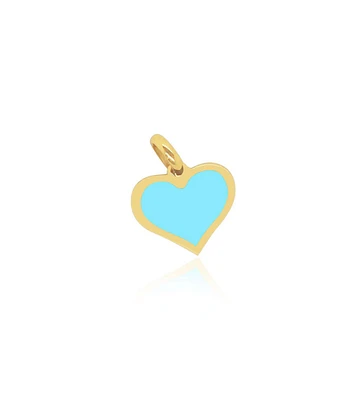 The Lovery Turquoise Heart Charm 14K Gold 14 millimeters