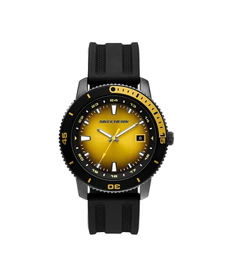 Skechers Men's Lachman Three-Hand Date, Black Alloy Watch