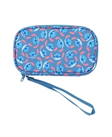 Disney Stitch Repeat Character Heads 4" Blue Tech Cable Organizer Travel Case