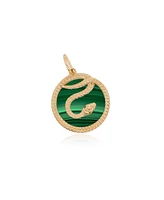 The Lovery Malachite Snake Charm 14K Gold