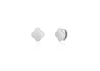The Lovery Gold Clover Earrings 14K White Gold