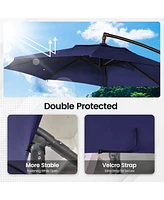 Mondawe 11ft Cantilever/Offset Hanging Patio Umbrella with Solar Light Included