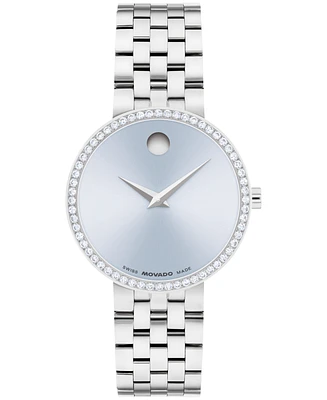 Movado Women's Museum Classic Lab Grown Diamond Swiss Quartz Stainless-Steel Watch, 29.5mm