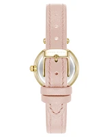 Anne Klein Women's Quartz Blush Pink Leather and Gold-Tone Metal Alloy Strap Watch, 26mm