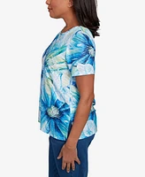 Alfred Dunner Women's Crew Neck Floral Top