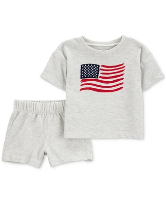 Carter's Baby 2-Pc. American Flag T-Shirt & Shorts Set