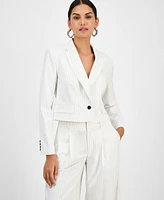 I.n.c. International Concepts Women's Pinstriped Cropped Blazer, Exclusively at Macy's