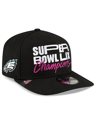 New Era Men's Black Philadelphia Eagles Super Bowl Lix Champions Parade A-Frame 9FIFTY Snapback Hat