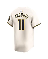 Nike Men's Jackson Chourio Cream Milwaukee Brewers Home Limited Player Jersey