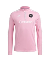 Adidas Men's Pink Inter Miami Cf 2025 Quarter-Zip Long Sleeve Training Sweatshirt