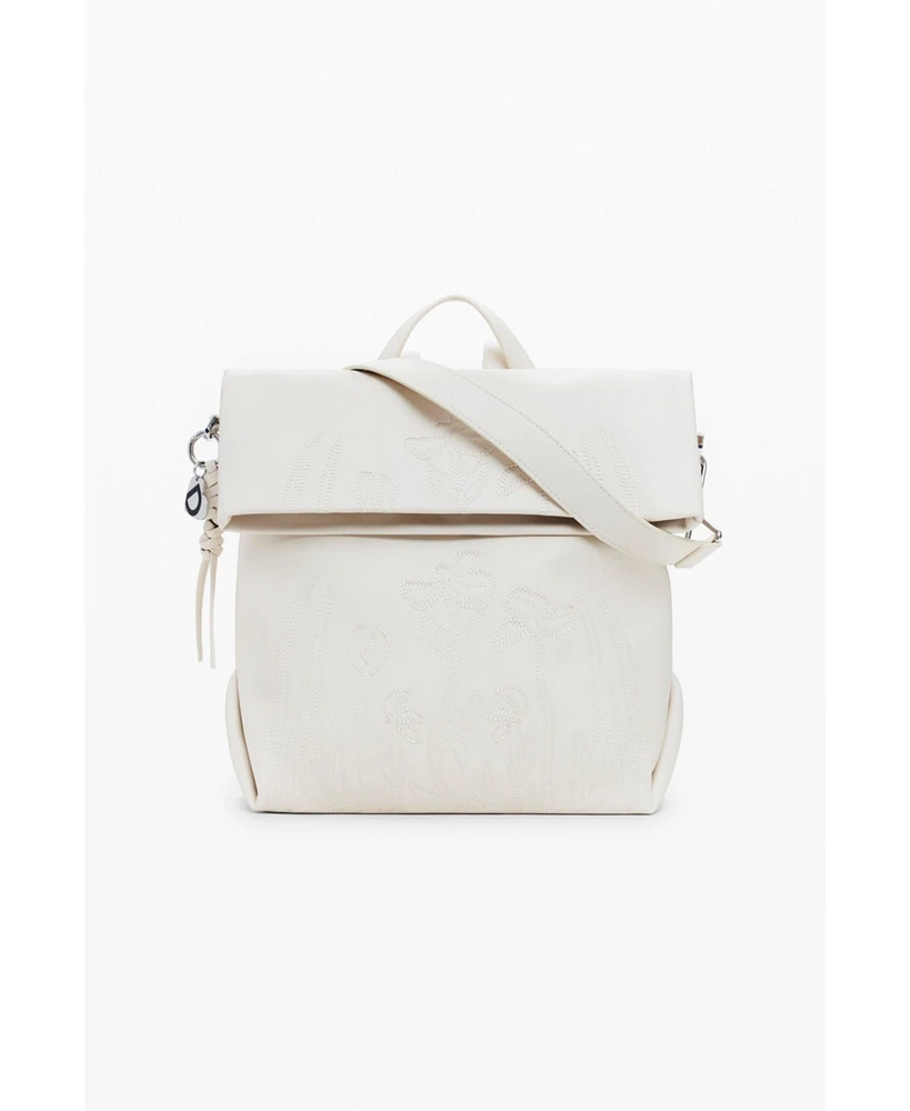 Desigual Women's Medium chrome flap backpack