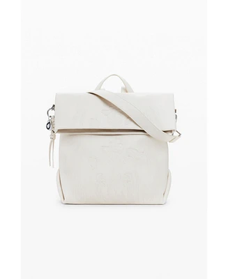 Desigual Women's Medium chrome flap backpack