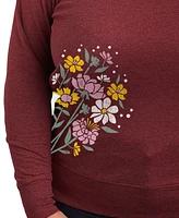 Hybrid Apparel Plus Spring Flowers Graphic Pullover T-Shirt