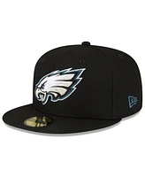 New Era Men's Black Philadelphia Eagles Super Bowl Lix Champions Side Patch 59FIFTY Fitted Hat