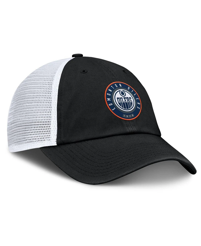 Fanatics Men's Black/Gray Edmonton Oilers Averie Trucker Adjustable Hat