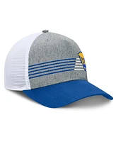 Fanatics Men's Heather Gray/Royal Pitt Panthers Profile Trucker Adjustable Hat