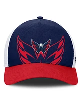 Fanatics Men's Navy/Red Washington Capitals Authentic Pro A-Frame Rink Adjustable Hat