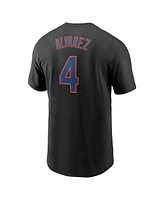 Nike Men's Francisco Alvarez Black New York Mets Fuse Name Number T-Shirt