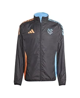 Adidas Men's Sky Blue/Black New York City Fc 2025 Anthem Reversible Full-Zip Jacket