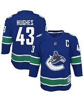 Outerstuff Big Boys and Girls Quinn Hughes Blue Vancouver Canucks Alternate Replica Player Jersey